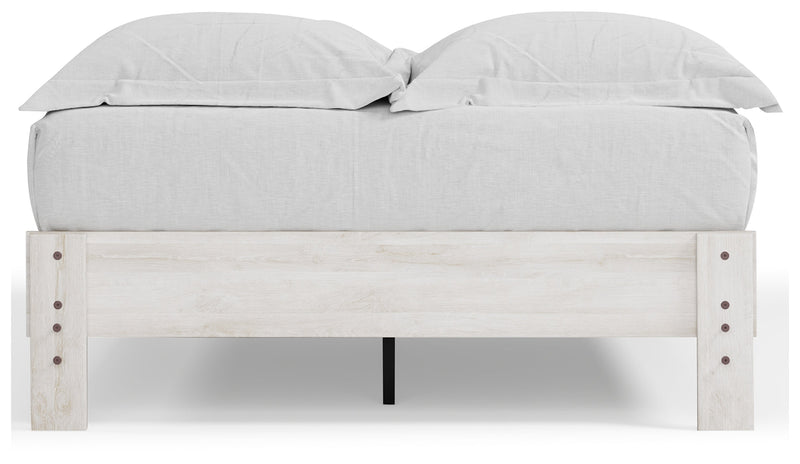 Shawburn Full Platform Bed with Dresser and Chest in Whitewash - PKG016221