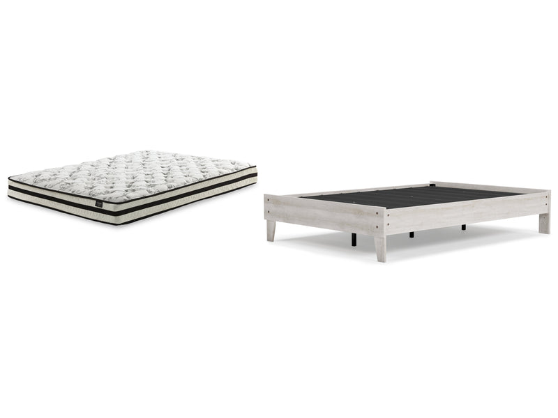 Shawburn Full Platform Bed with Mattress in Whitewash - PKG018351