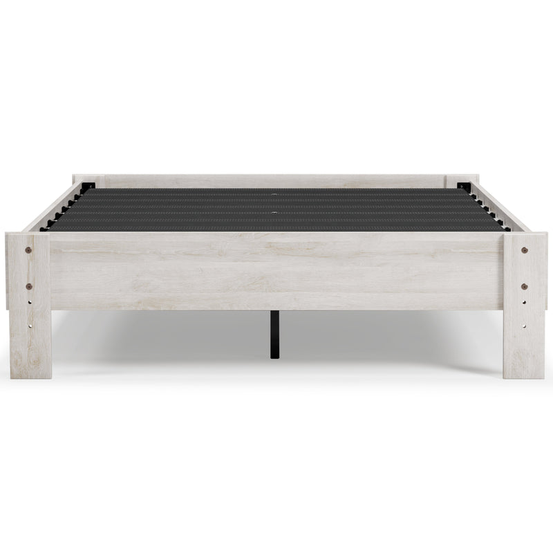 Shawburn Full Platform Bed with Mattress in Whitewash - PKG018352
