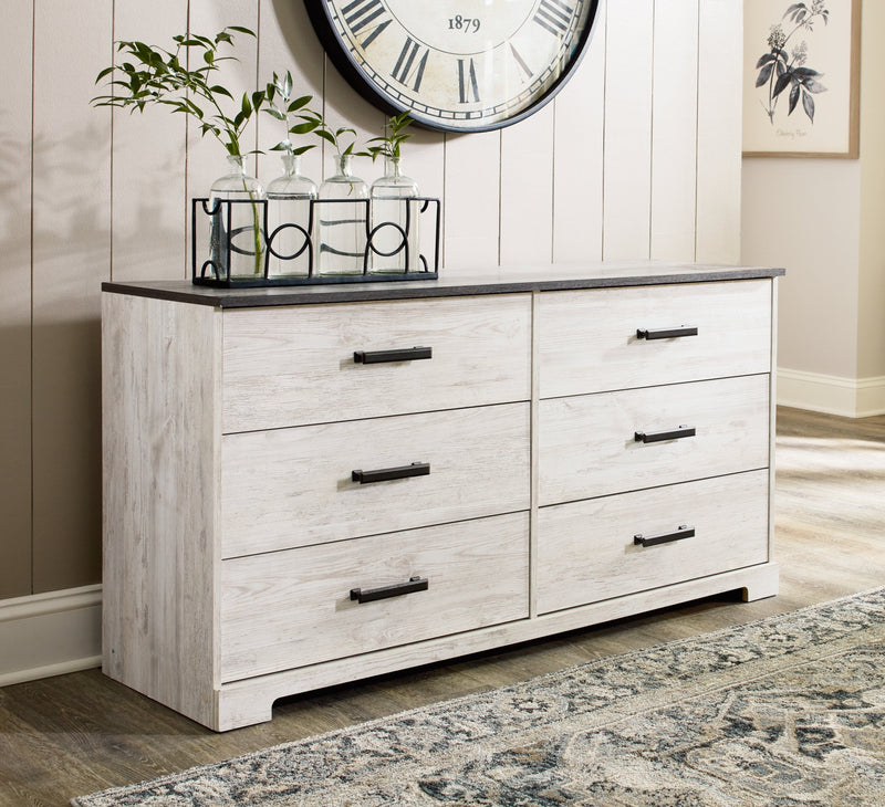 Shawburn Whitewash and Charcoal Gray Platform Bedroom Set from Ashley - Luna Furniture