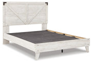 Shawburn Queen Platform Bed with Dresser in White/Dark Charcoal Gray - PKG016193