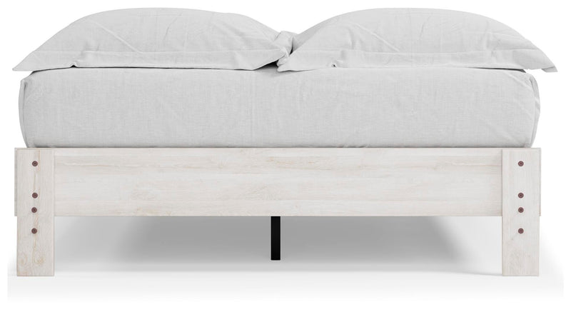Shawburn Queen Platform Bed with Dresser in Whitewash - PKG016188