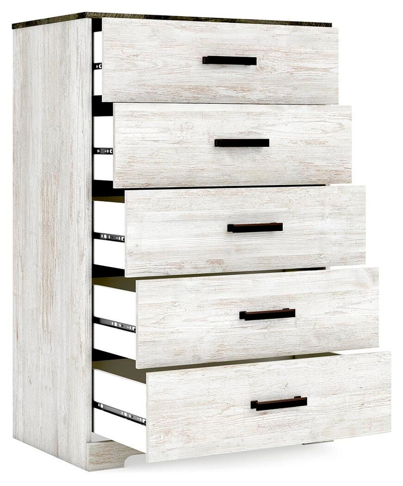 Shawburn White/Brown Full Panel Bed with Chest - EB4121B4