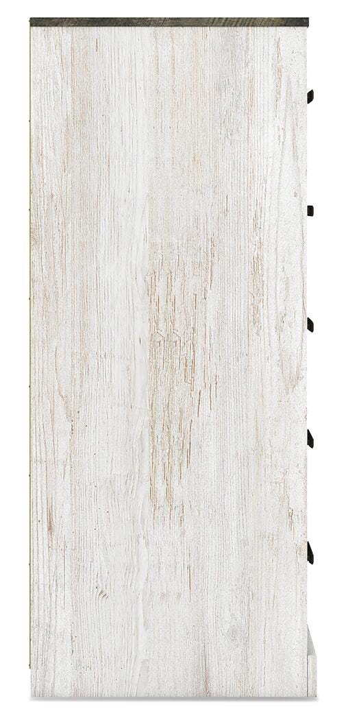 Shawburn White/Brown Full Panel Bed with Chest - EB4121B4