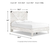 Shawburn White/Brown Full Panel Bed with Chest - EB4121B4