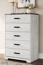 Shawburn White/Brown Full Panel Bed with Chest - EB4121B4