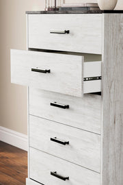 Shawburn White/Brown Full Panel Bed with Chest - EB4121B4
