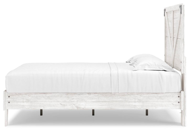 Shawburn White/Brown Full Panel Bed with Chest - EB4121B4