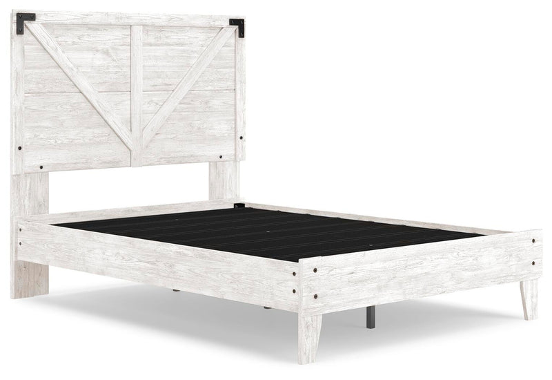 Shawburn White/Brown Full Panel Bed with Chest - EB4121B4