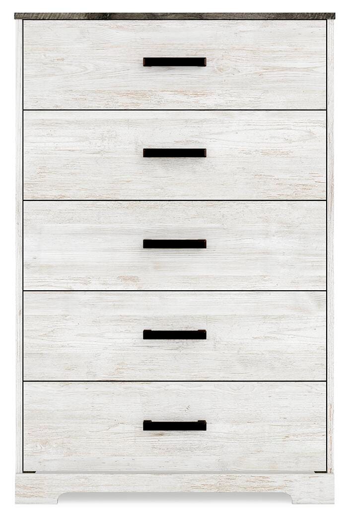 Shawburn White/Brown Full Panel Bed with Chest - EB4121B4