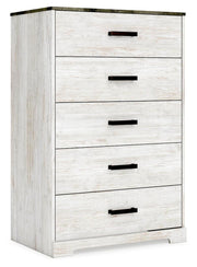 Shawburn White/Brown Full Panel Bed with Chest - EB4121B4