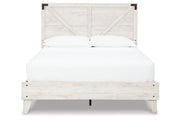 Shawburn White/Dark Charcoal Gray Queen Crossbuck Panel Platform Bed - Gate FurnitureQueen Bed