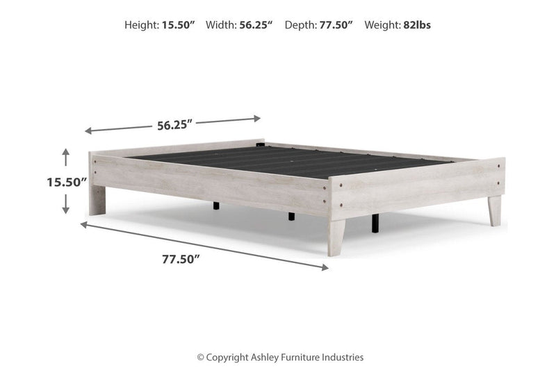 Shawburn Whitewash Full Platform Bed - Gate FurnitureFull Bed
