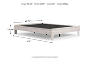 Shawburn Whitewash Queen Platform Bed - Gate FurnitureQueen Bed