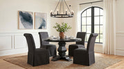 Shawna Upholstered Skirted Side Chair Black (Set of 2) - 193912BLK