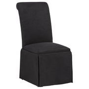 Shawna Upholstered Skirted Side Chair Black (Set of 2) - 193912BLK