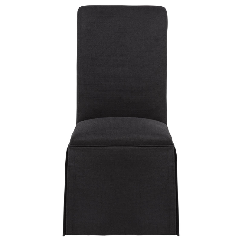 Shawna Upholstered Skirted Side Chair Black (Set of 2) - 193912BLK
