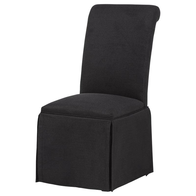 Shawna Upholstered Skirted Side Chair Black (Set of 2) - 193912BLK