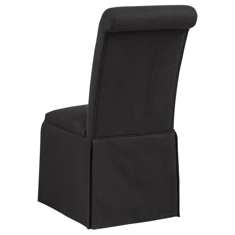 Shawna Upholstered Skirted Side Chair Black (Set of 2) - 193912BLK