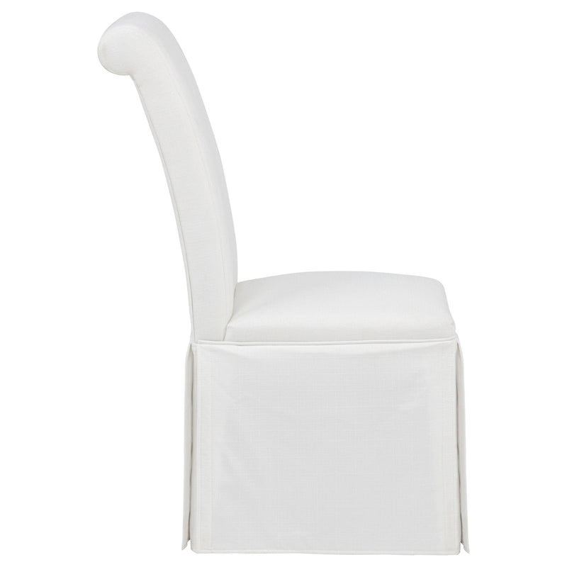 Shawna Upholstered Skirted Side Chair White (Set of 2) - 193912WHT