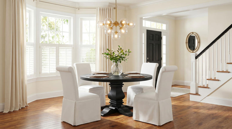 Shawna Upholstered Skirted Side Chair White (Set of 2) - 193912WHT