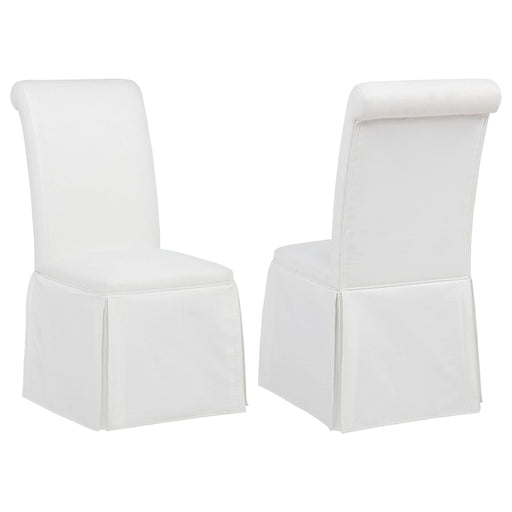 Shawna Upholstered Skirted Side Chair White (Set of 2) - 193912WHT