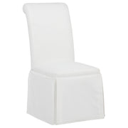 Shawna Upholstered Skirted Side Chair White (Set of 2) - 193912WHT