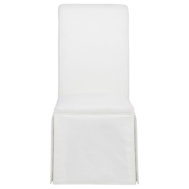 Shawna Upholstered Skirted Side Chair White (Set of 2) - 193912WHT