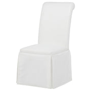 Shawna Upholstered Skirted Side Chair White (Set of 2) - 193912WHT