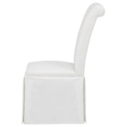 Shawna Upholstered Skirted Side Chair White (Set of 2) - 193912WHT
