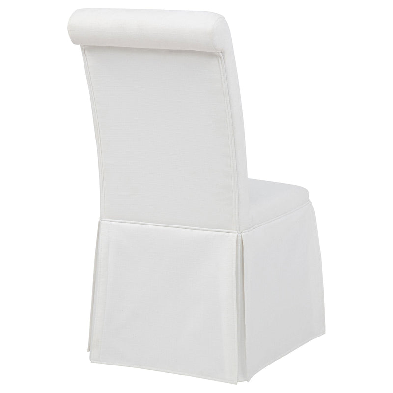 Shawna Upholstered Skirted Side Chair White (Set of 2) - 193912WHT