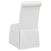 Shawna Upholstered Skirted Side Chair White (Set of 2) - 193912WHT