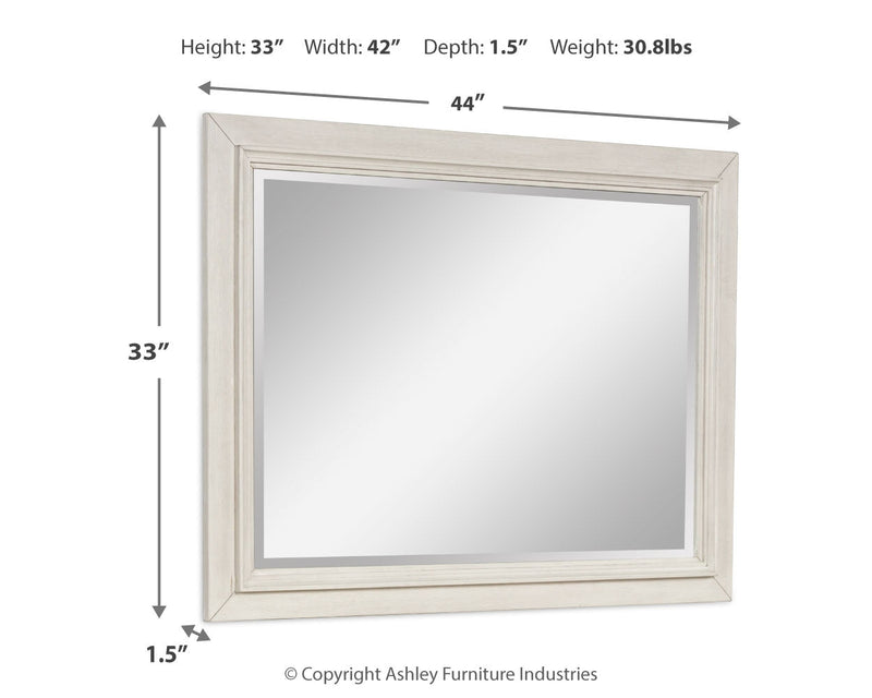 Shaybrock Antique White/Brown Bedroom Mirror from Ashley - Luna Furniture