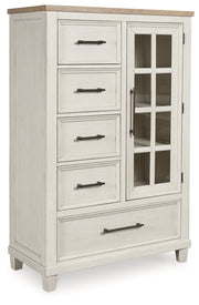 Shaybrock Antique White/Brown Door Chest from Ashley - Luna Furniture