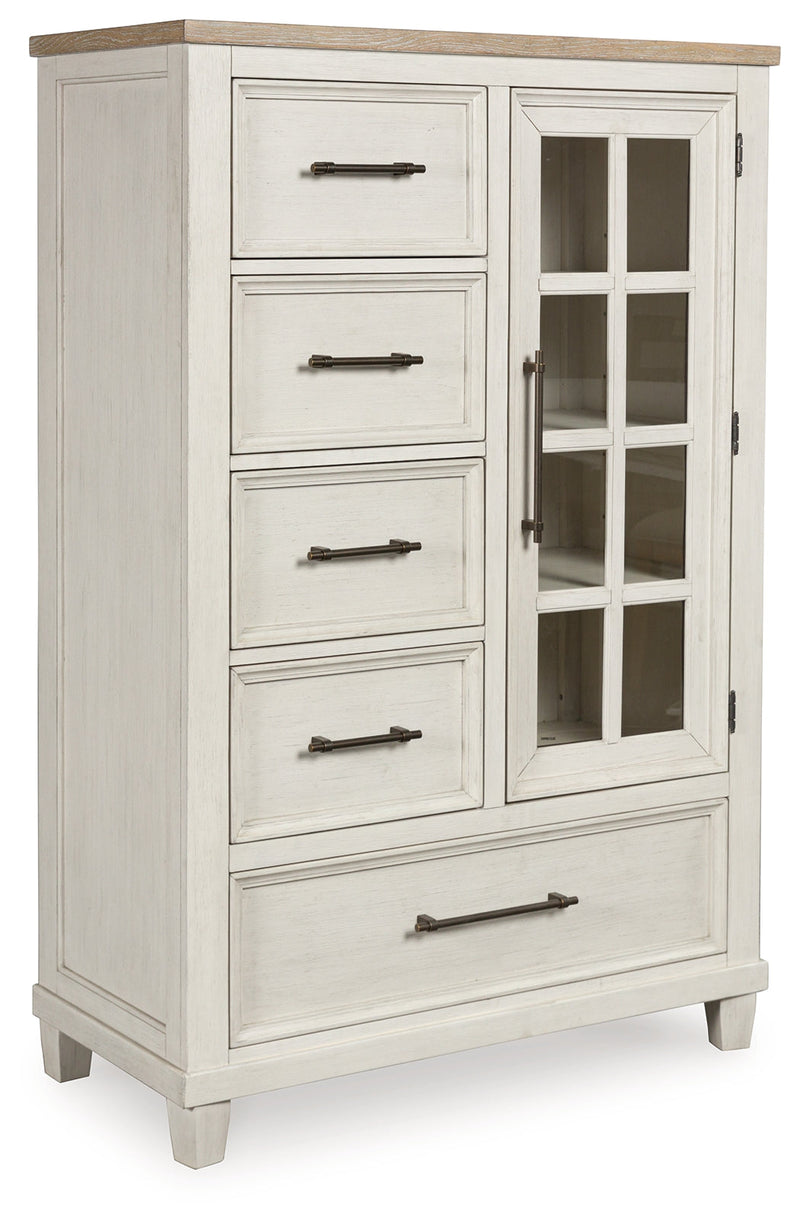 Shaybrock Antique White/Brown Door Chest from Ashley - Luna Furniture