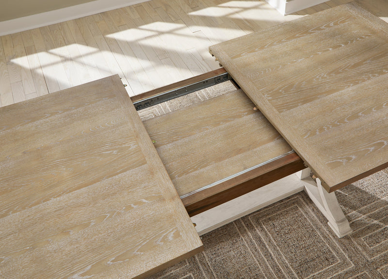 Shaybrock Antique White/Brown Dining Table and 6 Chairs - Gate FurnitureDining Room Set