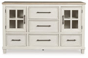 Shaybrock California King Panel Bed with Dresser in Antique White from Ashley - Luna Furniture