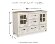 Shaybrock California King Panel Bed with Dresser in Antique White from Ashley - Luna Furniture