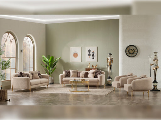 Shelby 3-pieces (Sofa & 2 Chair) Livingroom Set Beige in Beige - 101-SHE-ORK-311