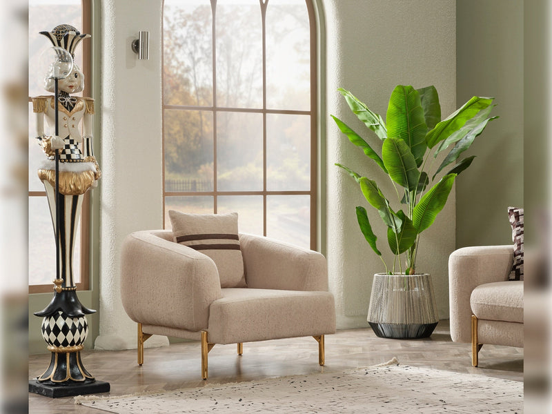 Shelby 4-pieces (2 Sofa & 2 Chair) Livingroom Set Beige in Beige - 101-SHE-ORK-321