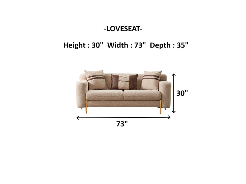 Shelby 4-pieces (2 Sofa & 2 Chair) Livingroom Set Beige in Beige - 101-SHE-ORK-321