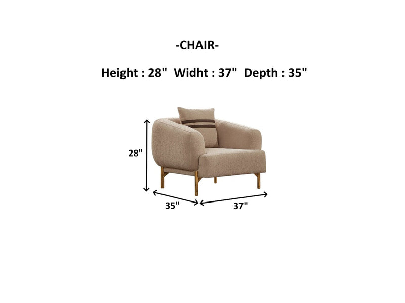 Shelby 4-pieces (2 Sofa & 2 Chair) Livingroom Set Beige in Beige - 101-SHE-ORK-321