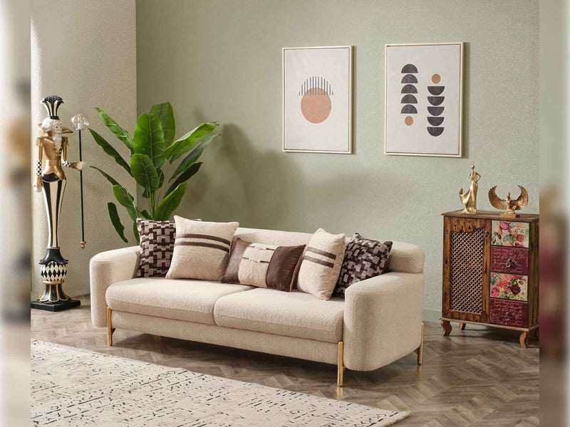 Shelby 4-pieces (2 Sofa & 2 Chair) Livingroom Set Beige in Beige - 101-SHE-ORK-321