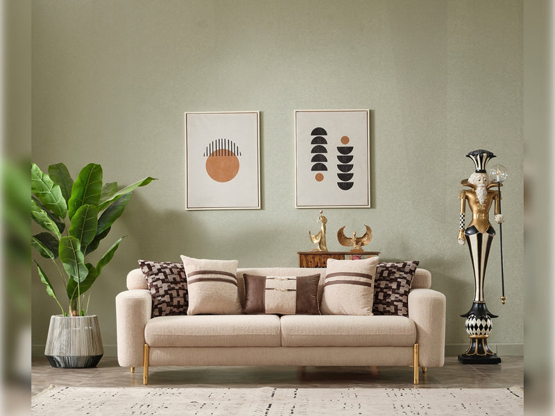 Shelby 4-pieces (2 Sofa & 2 Chair) Livingroom Set Beige in Beige - 101-SHE-ORK-321