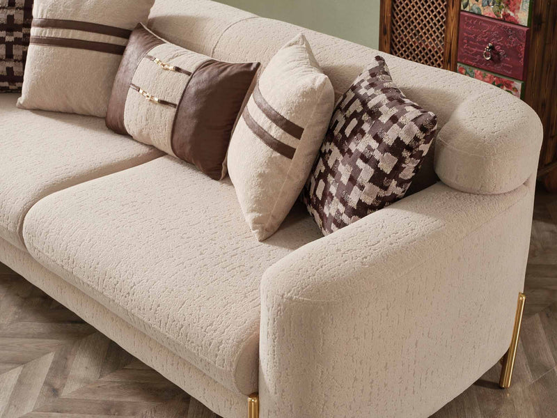 Shelby 4-pieces (2 Sofa & 2 Chair) Livingroom Set Beige in Beige - 101-SHE-ORK-321