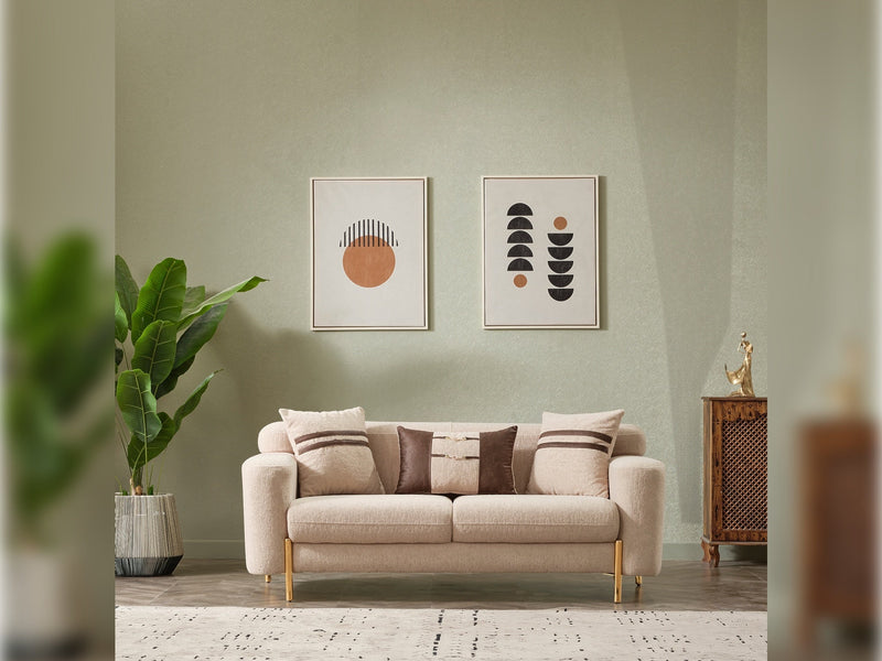 Shelby 4-pieces (2 Sofa & 2 Chair) Livingroom Set Beige in Beige - 101-SHE-ORK-321