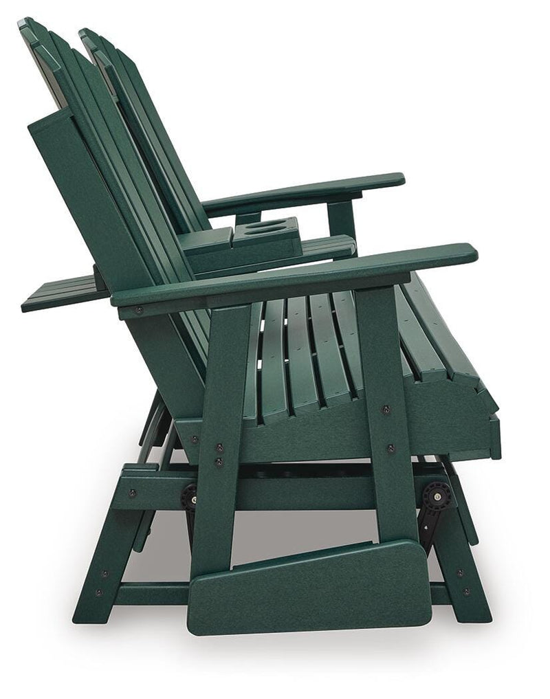 Shell Beach Green Outdoor Loveseat Glider - PCP115-835