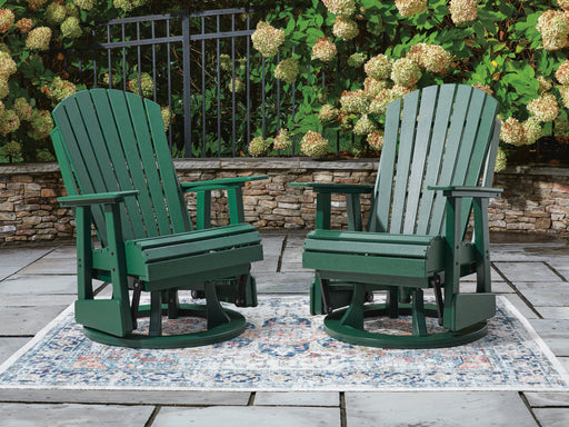 Shell Beach Green Outdoor Swivel Glider Chair - PCP115-820