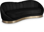 Shelly 91.5" Velvet Upholstered Sofa in Black - 623Black-S