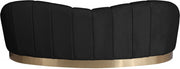 Shelly 91.5" Velvet Upholstered Sofa in Black - 623Black-S
